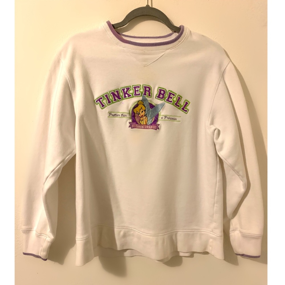 Vintage Disney Tinkerbell White Crewneck Sweater